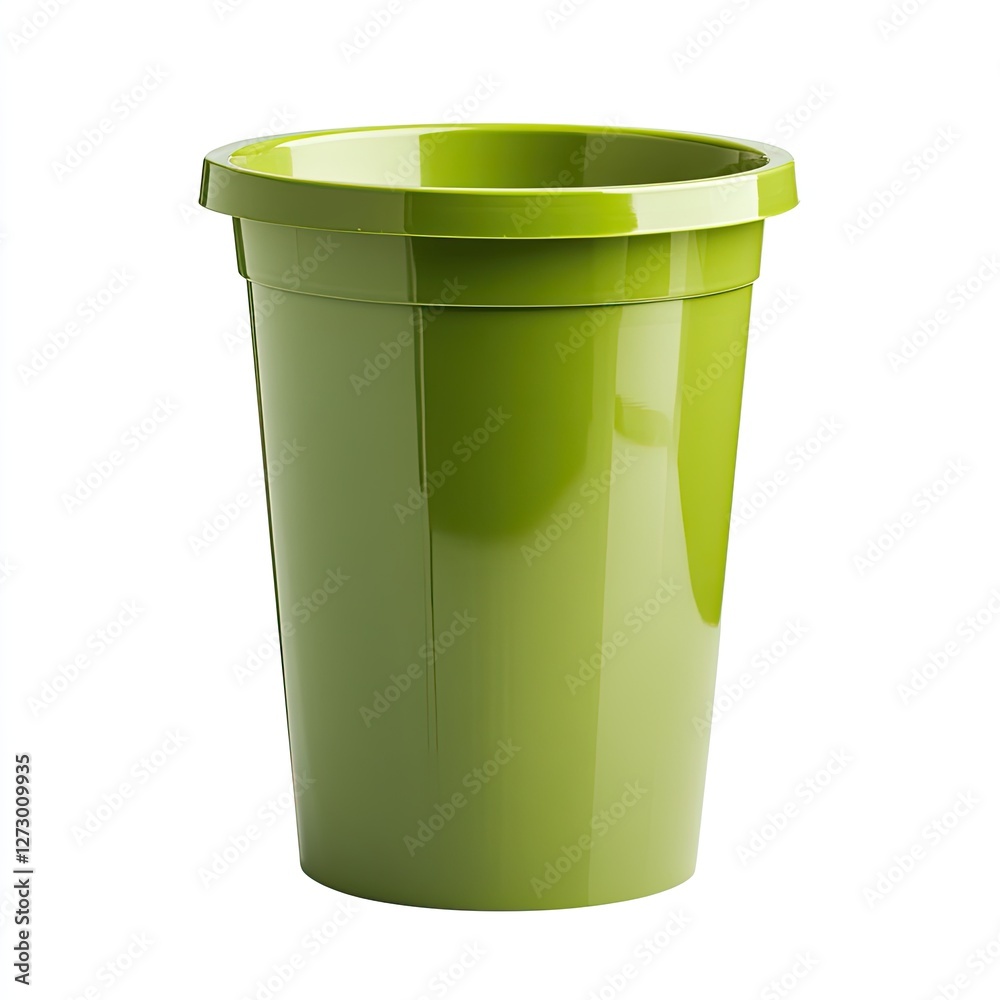 Green plastic planter isolated on white background Green plastic planter isolated on white background