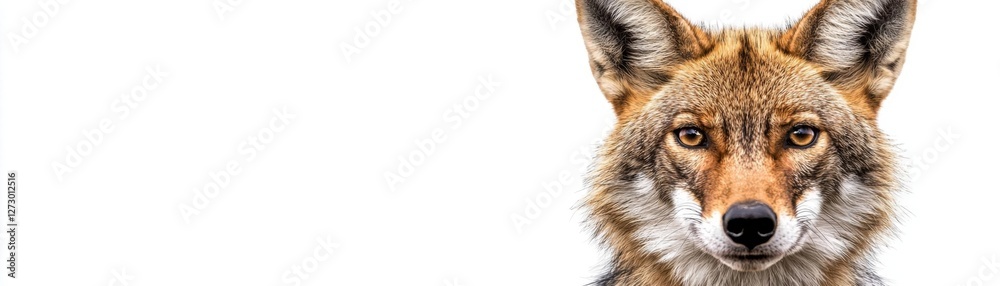 A close-up portrait of a coyote showcasing its sharp features and keen expression. A close-up portrait of a coyote showcasing its sharp features and keen expression.
