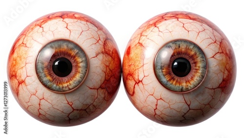 Realistic bloodshot eyes: high-resolution medical and horror images for professionals.