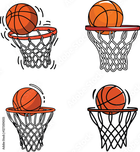 basketball hoop and ball