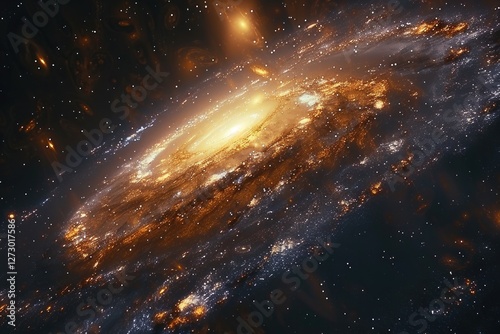 Obraz na płótnie time-lapse view of a galaxy rotating slowly in the vastness of space w salonie