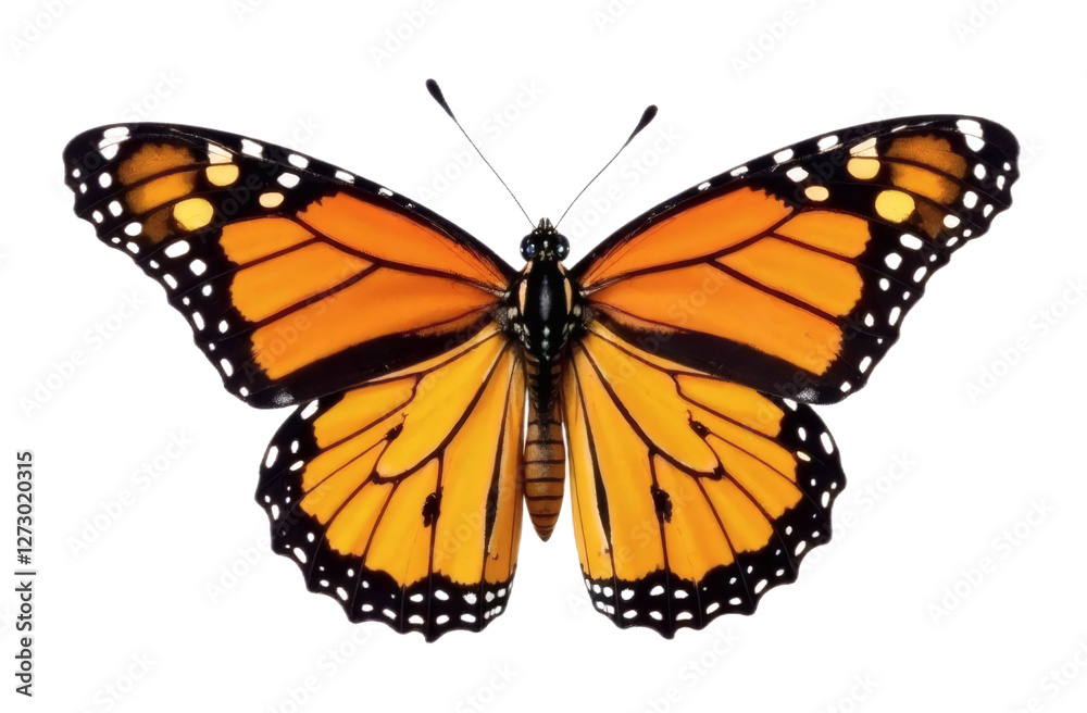 Naklejka premium Monarch butterfly isolated on transparent, white background