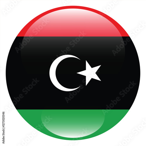 Libya flag circle icon vector illustration design