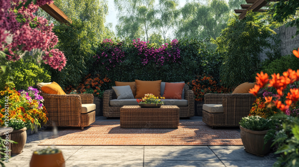 A rooftop garden with a view of the city skyline, showcasing green terraces, sustainable planters, and cozy seating for urban dwellers A rooftop garden with a view of the city skyline, showcasing green terraces, sustainable planters, and cozy seating for urban dwellers