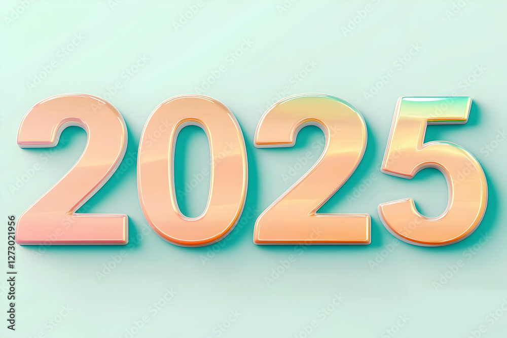 Pastel 2025 New Year's greeting card design Pastel 2025 New Year's greeting card design