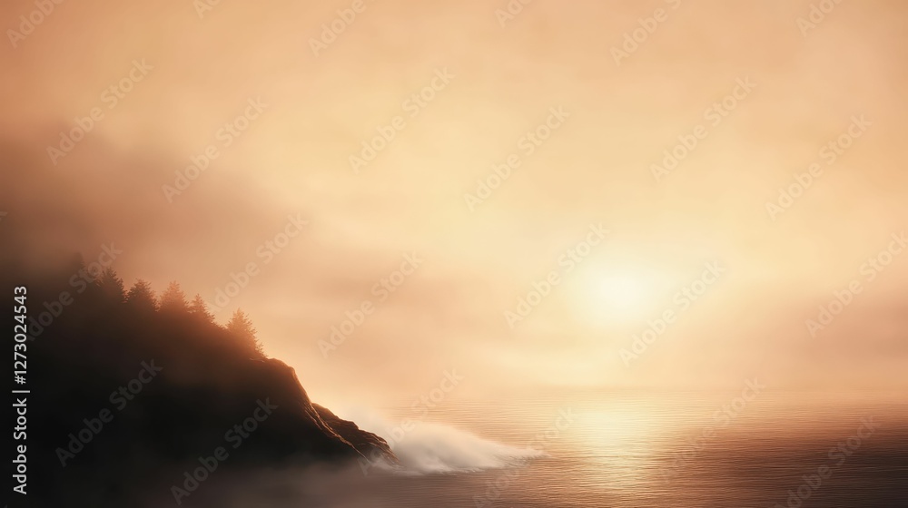 Fototapeta premium Waves crashing against coastal cliffs at sunset scenic view nature photography peaceful atmosphere dramatic landscape
