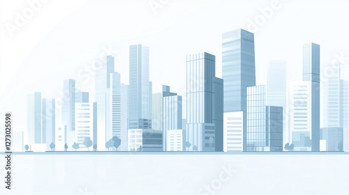 Modern city skyline, urban landscape, daytime, clear sky, architectural design, website banner