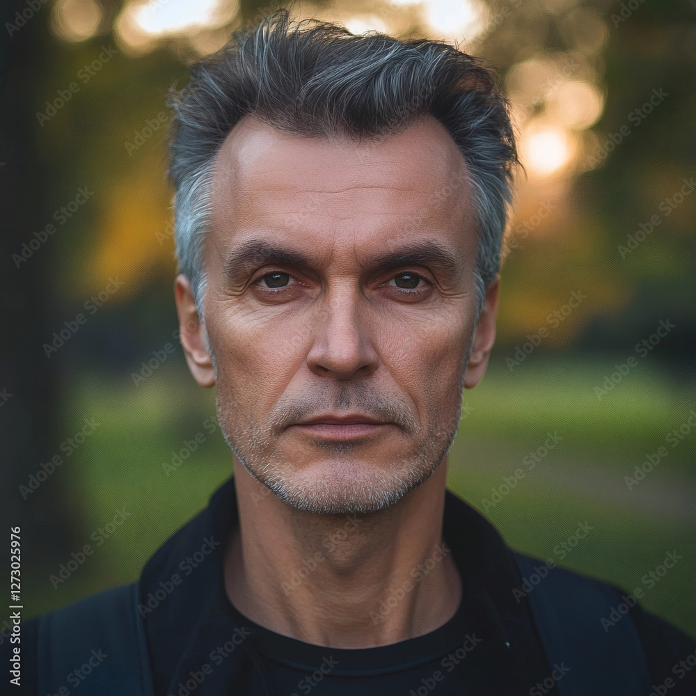 Fototapeta premium Professional headshot of mature man outdoors
