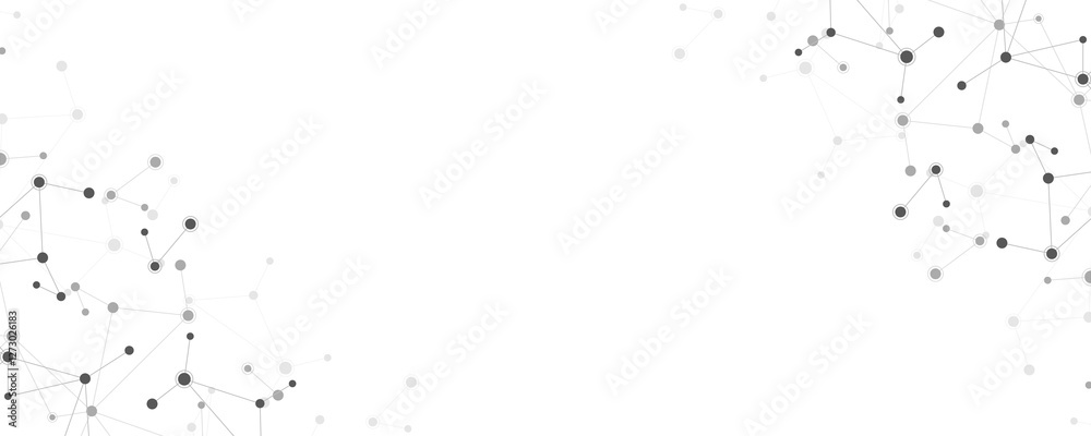Obraz premium Molecular structure and genetic engineering, molecules DNA, neural network, scientific research. Abstract background for innovation technology, science, healthcare, and medicine