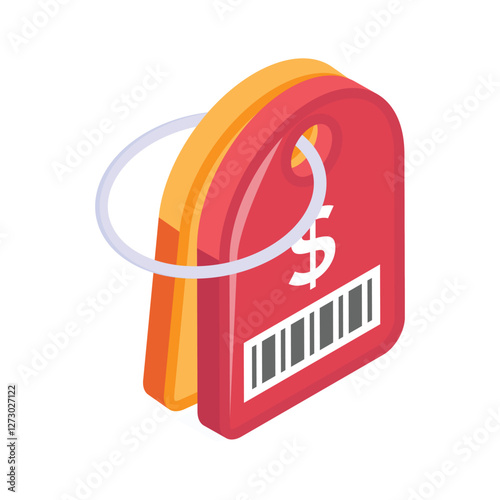 Retail price tag with barcode for product pricing and scanning.