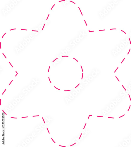Math Geometric Dashed Line Shapes