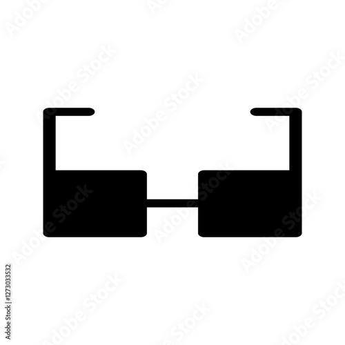 Minimalist solid square glasses icon, ideal for a contemporary and sleek eyewear design.