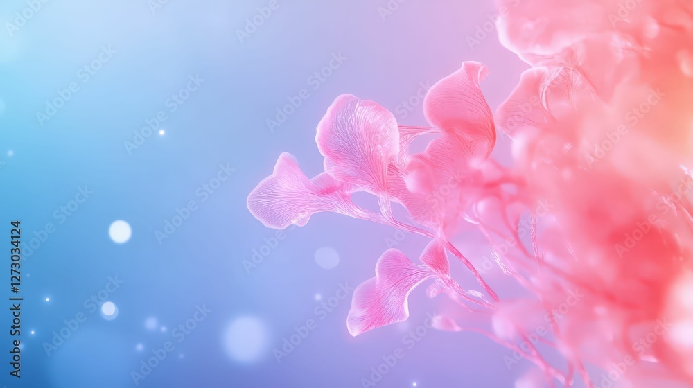 Fototapeta premium Soft underwater glow of delicate coral patterns ocean depths abstract tranquil environment close-up viewpoint serene concept