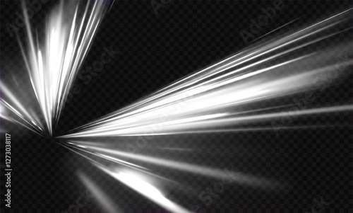 White shiny sparks of spiral wave. Curved bright speed line swirls. Shiny wavy path. Magic golden swirl with highlights. Glowing swirl bokeh effect.