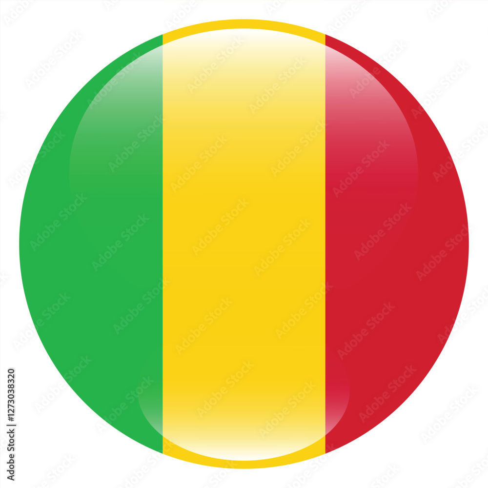 Fototapeta premium Mali flag circle icon vector illustration design