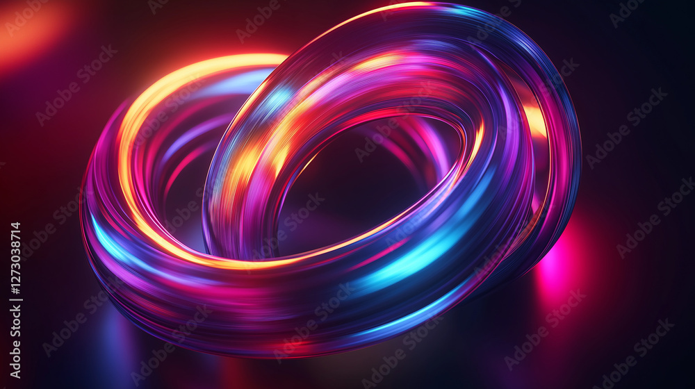 Futuristic Light Stream: A Cybernetic Infinity Symbol** – A twisting infinity loop made of radiant neon streaks, blending electric blues, fiery reds, and glowing purples, symbolizing limitless possibi Futuristic Light Stream: A Cybernetic Infinity Symbol** – A twisting infinity loop made of radiant neon streaks, blending electric blues, fiery reds, and glowing purples, symbolizing limitless possibi