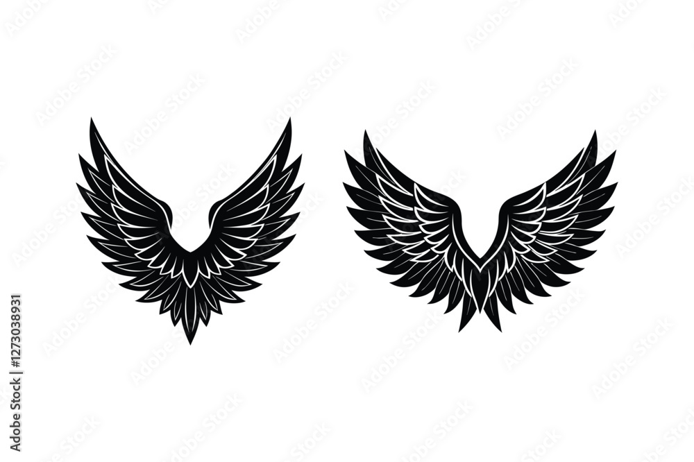 Obraz premium Eagle wings silhouette vector