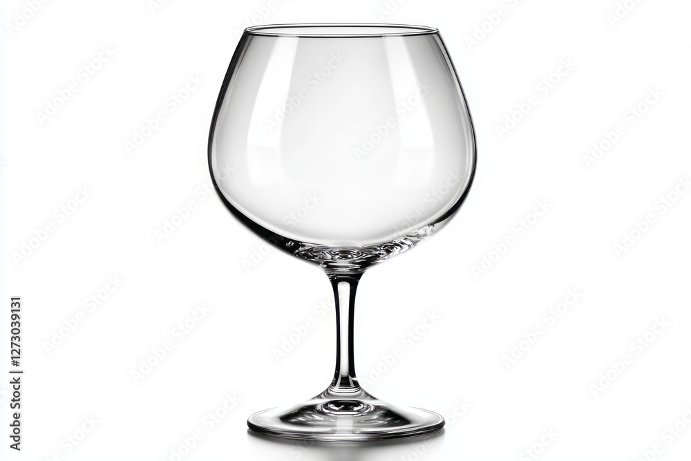 Elegant empty wine glass on a white background, perfect for showcasing beverages. Elegant empty wine glass on a white background, perfect for showcasing beverages.