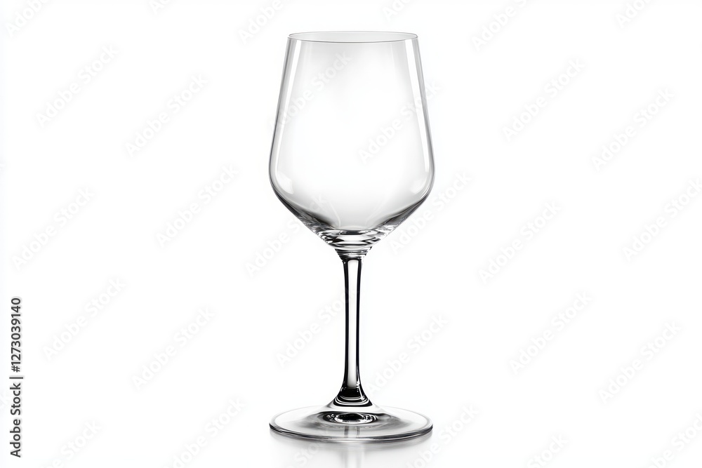 A clear, elegant wine glass on a plain white background, showcasing its refined shape and design. A clear, elegant wine glass on a plain white background, showcasing its refined shape and design.