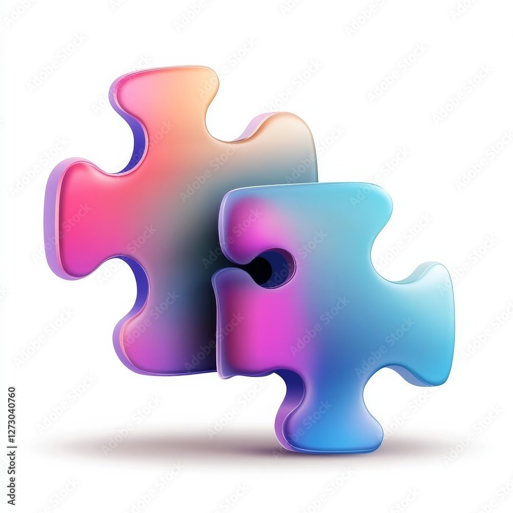 Obraz premium Colorful Puzzle Pieces: Uniting Complexity and Harmony in Collaboration and Growth