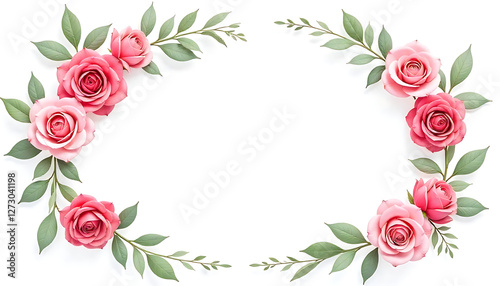 Gerbera daisies frame, Bright & Fresh Daisies & Cornflowers in a Square Floral Frame, Greeting Card Template, created with generative ai