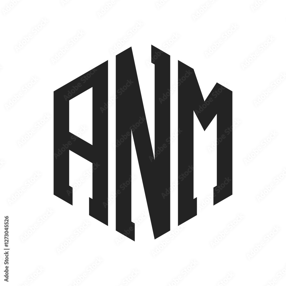 ANM Logo Design. Initial Letter ANM Monogram Logo using Hexagon shape ANM Logo Design. Initial Letter ANM Monogram Logo using Hexagon shape