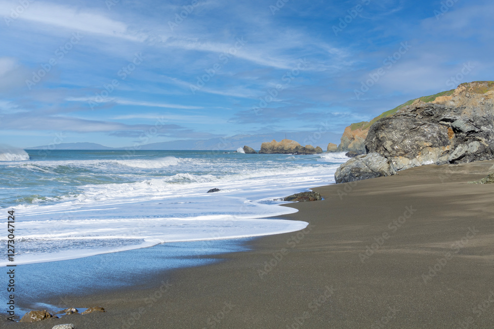 Coast of the Pacific Ocean, California in the USA.