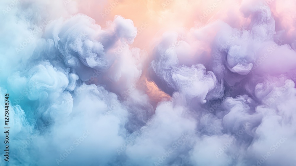 Naklejka premium Pastel Colored Cloudscape Abstract Swirling Smoke