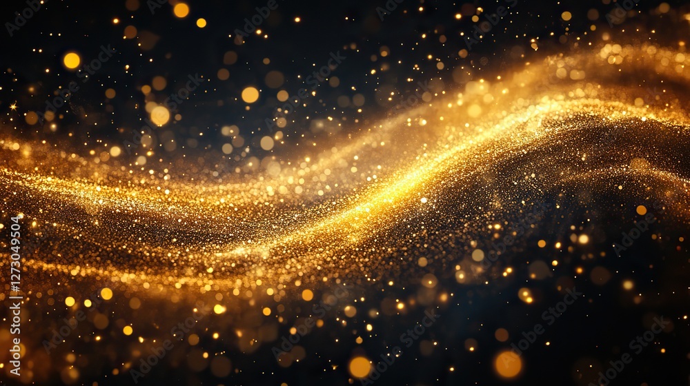 Obraz premium shiny gold glitter swirl on png transparent background sparkling decorative element for elegant designs