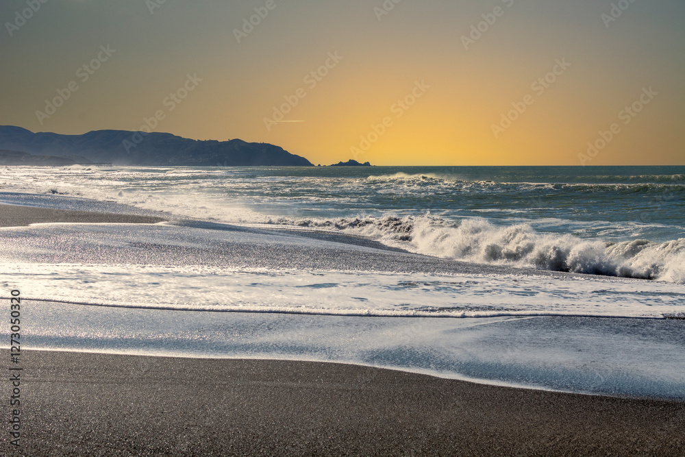 Coast of the Pacific Ocean, California in the USA.