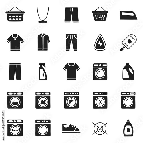 Laundry Business and Cleaning Icons