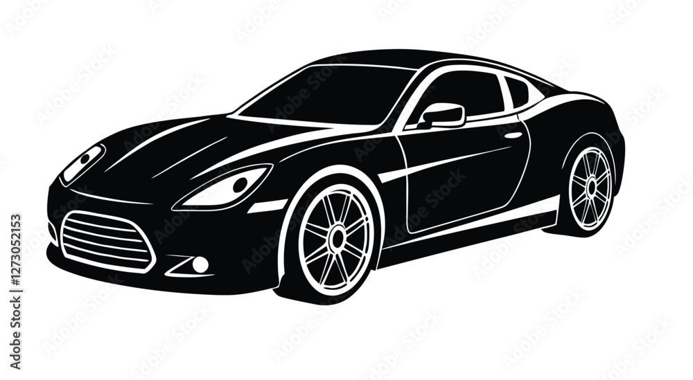 Obraz premium Sports car silhouette on white background vehicle