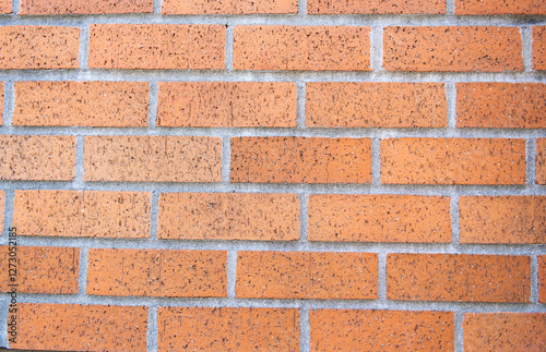 Brick masonry background. Building material concept. Surface of brickwall. Textured brown backdrop. Wall texture background. Brick wall structure