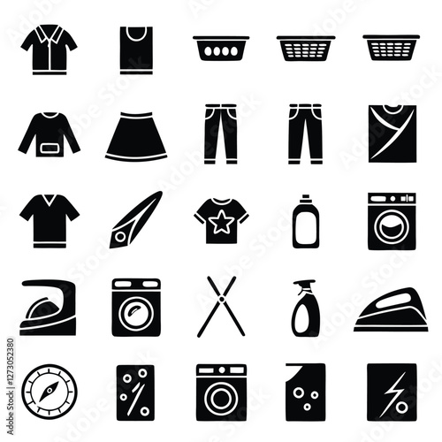 Laundry and Housekeeping Icon Set