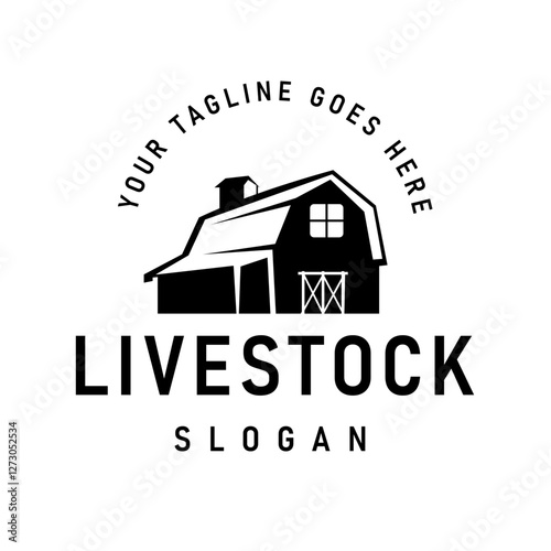 Farm Logo Design featuring Barn Elements with Retro Vintage Style, This design is suitable for branding Farm, Agriculture, Organic Products businesses.