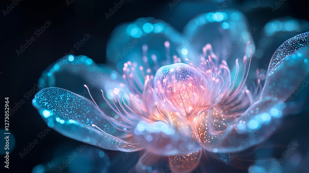 Bioluminescent Flowers Creating Hypnotic Light Patterns Bioluminescent Flowers Creating Hypnotic Light Patterns