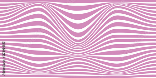 Abstract Wavy Optical Illusion Pink Stripe Pattern Geometric Background