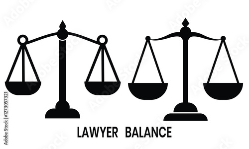Scales of justice icon vector illustration. Silhouettes of balance scale, justice, weight scale icon, vector design for web, app, logo. Vector illustration.
