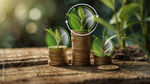 Financial Growth and Sustainability Concept.Investment and Green Economy