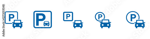 駐車場・パーキングの標識アイコンマーク4青