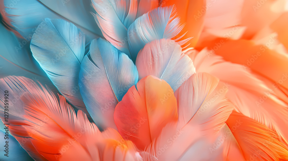 Dreamy Multicolored Feathers Close-Up Dreamy Multicolored Feathers Close-Up