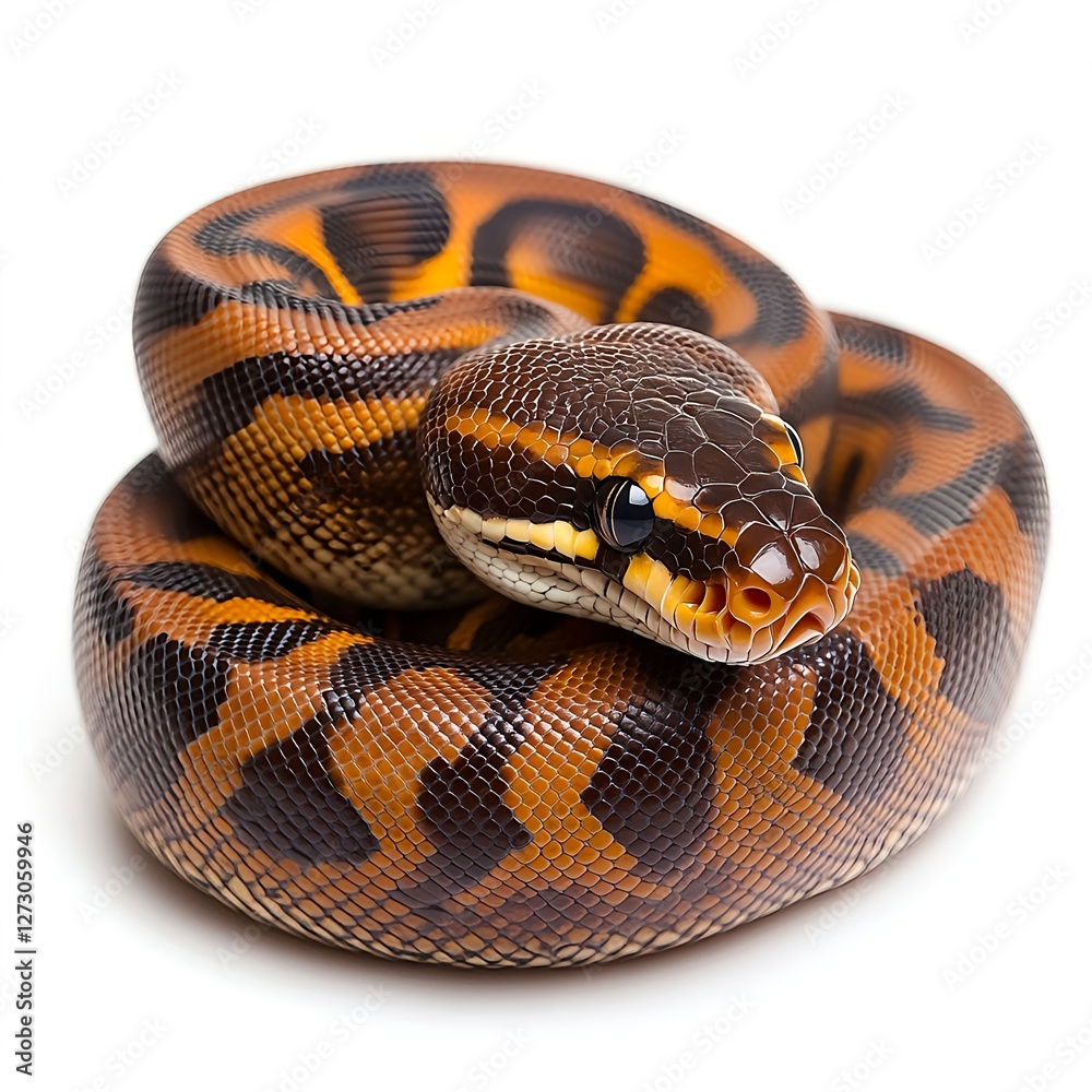 Obraz premium Stunning Ball Python: Intricate Scales, Captivating Gaze.