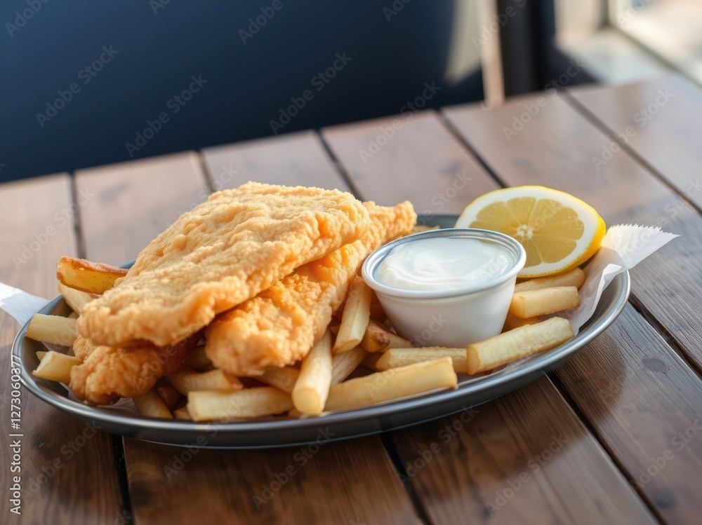 Classic Fish and Chips with Tartar Sauce Classic Fish and Chips with Tartar Sauce