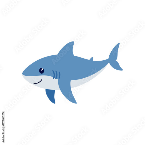 cute shark vector with white background