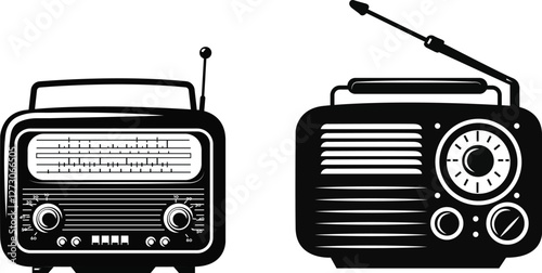 set of two radio icons