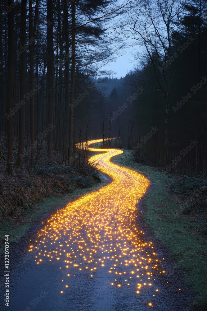 Obraz premium Organic textures mimicking glowing patterns of bioluminescent forests, vibrant illumination