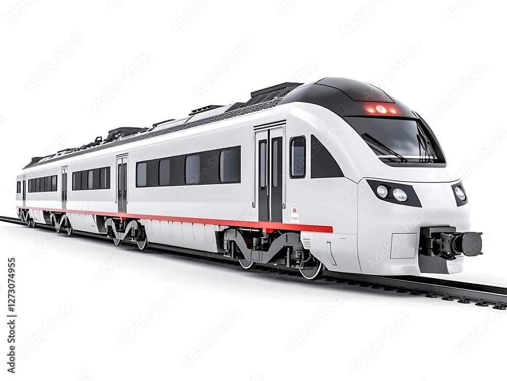 Modern Passenger Train: Sleek, high-speed passenger train gliding along tracks, a symbol of efficient travel and technological advancement, perfect for showcasing modern transportation systems. Modern Passenger Train: Sleek, high-speed passenger train gliding along tracks, a symbol of efficient travel and technological advancement, perfect for showcasing modern transportation systems.