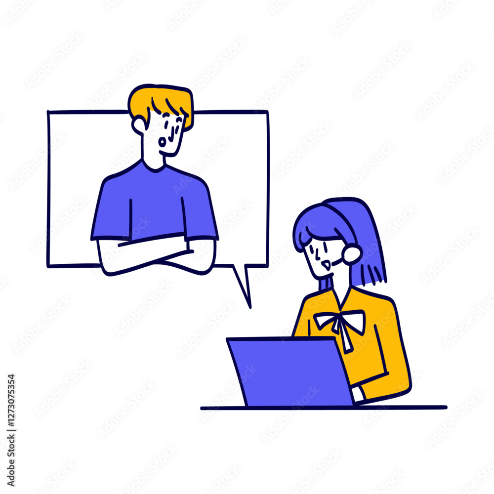 Customer Service Concept Vector Illustration Customer Service Concept Vector Illustration