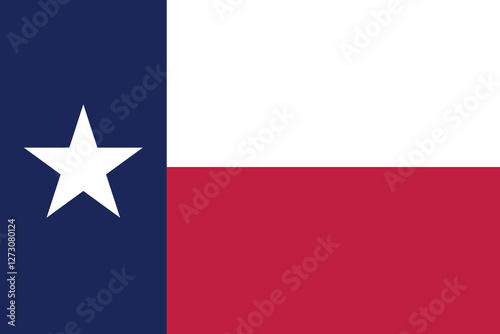 Texas flag. The official ratio. Flag icon. Standard color. Standard size. A rectangular flag. Computer illustration. Digital illustration. Vector illustration.