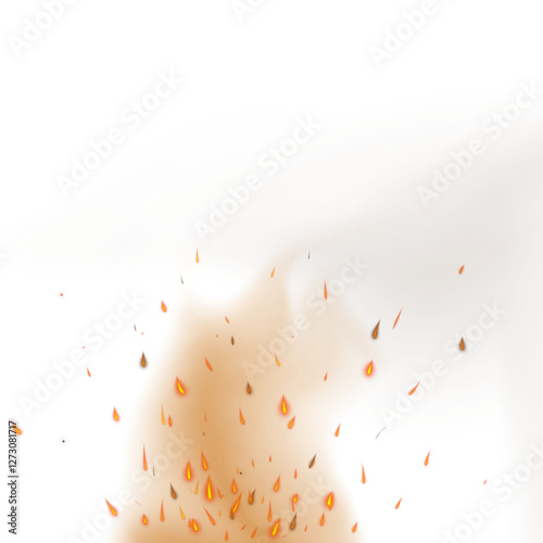 realistic fire sparks with smoke